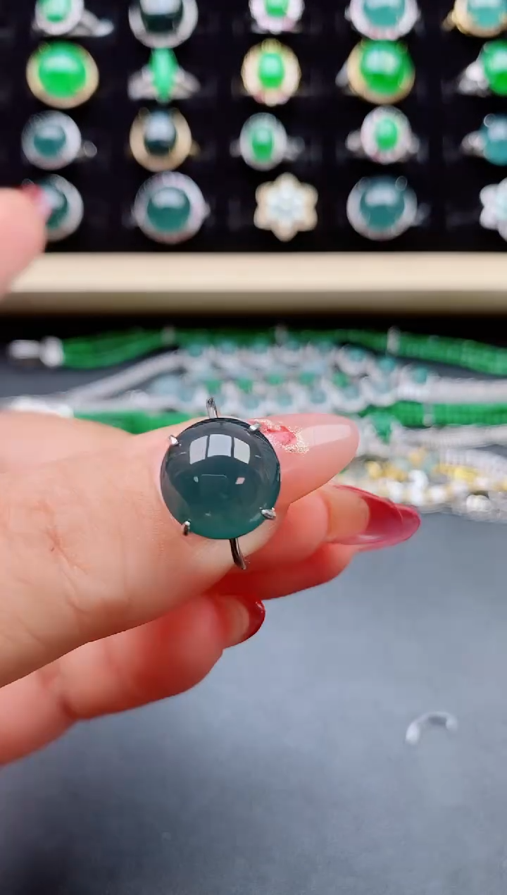 【闪购商品】翡翠戒指银S925镶嵌321321