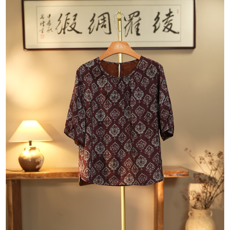 【风拂柳丝-香云纱衬衫】中式国风香云纱衬衫2571
