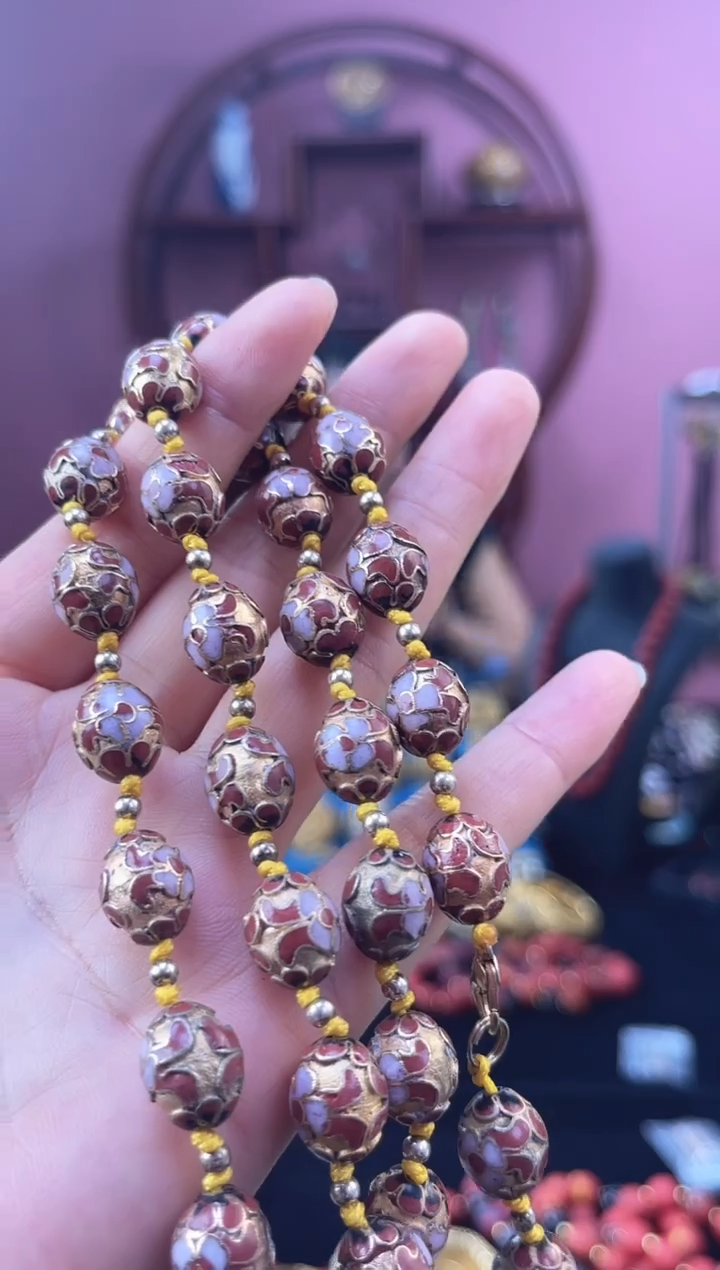 非遗 景泰蓝项链 金地枣珠