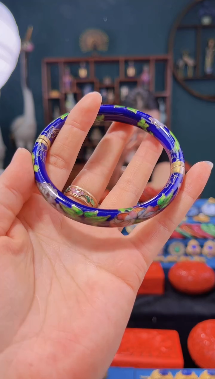 【闪购商品】非遗绝技 景泰蓝手镯 宝蓝