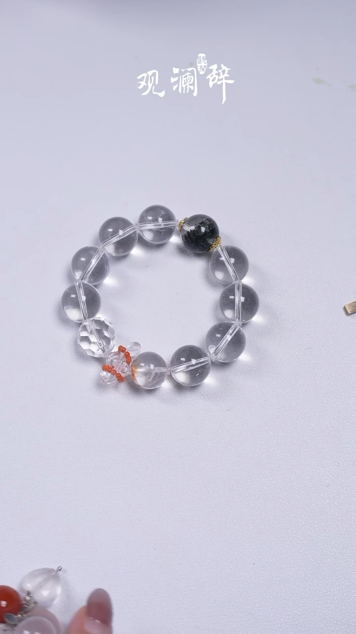 【闪购商品】水晶白水晶绿幽灵银S925镶嵌手链