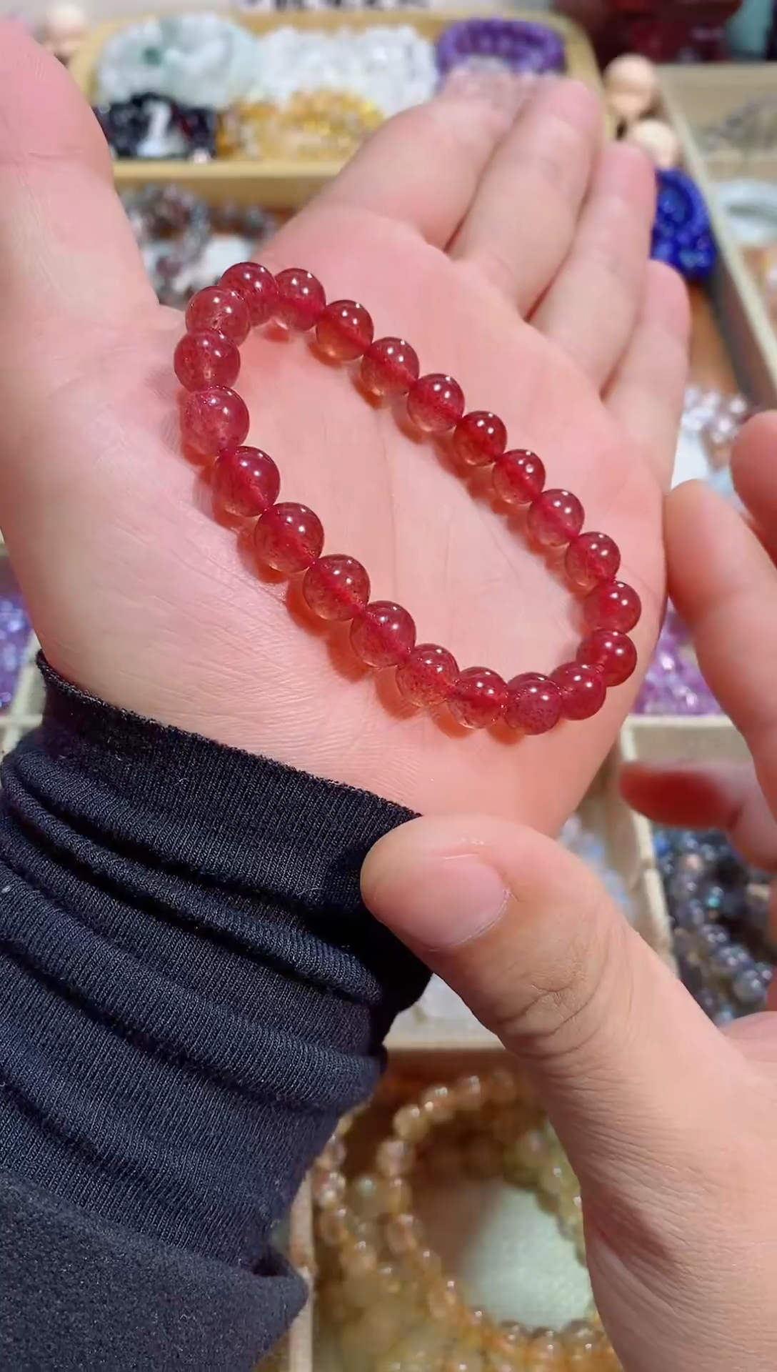 【闪购商品】紫晶手链未镶嵌鸽血红草莓晶8M+ (多样性发其一）