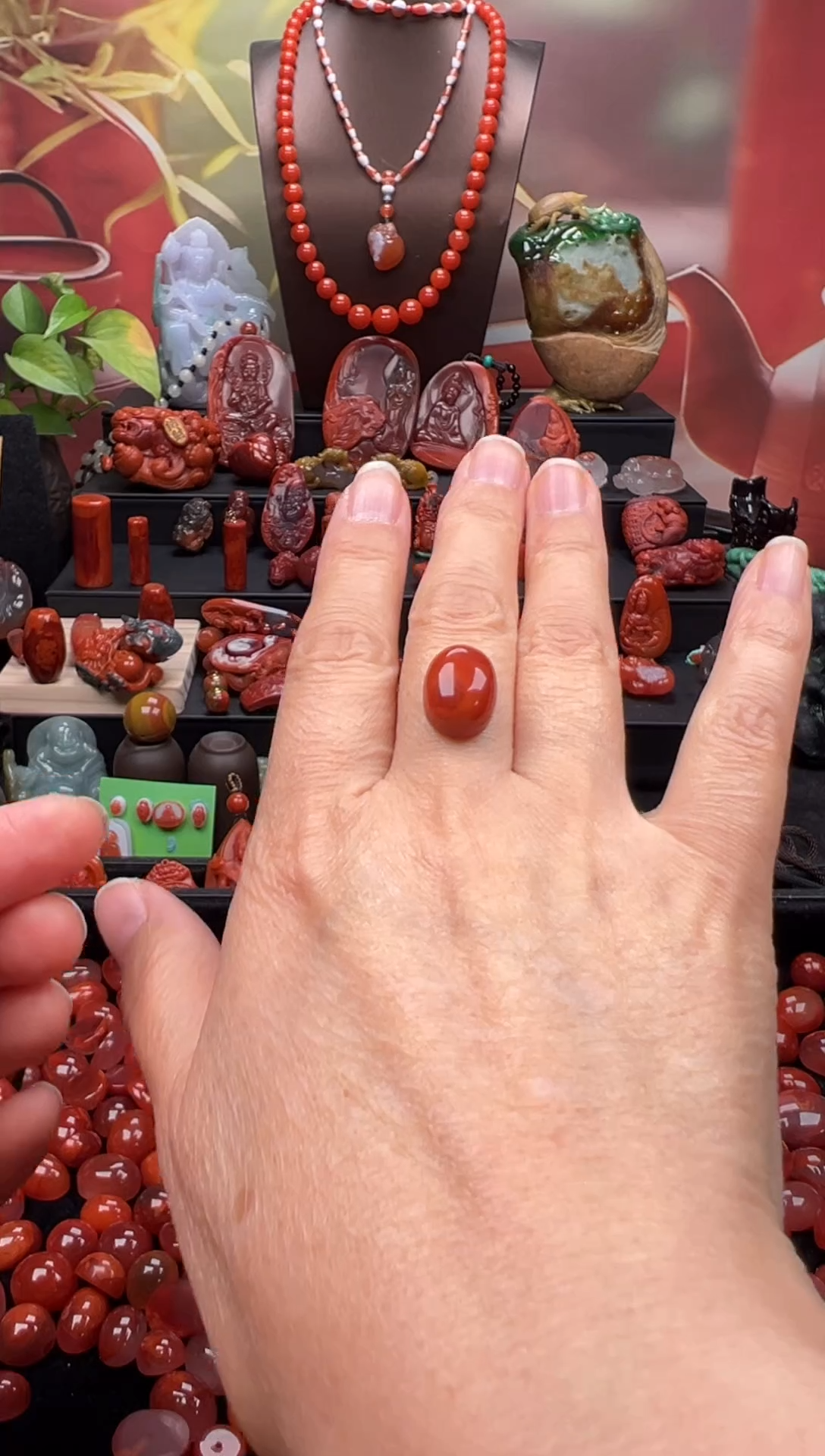 未镶嵌戒面南红玛瑙二*?戒面