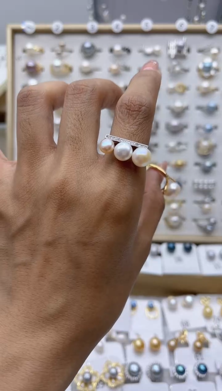 【闪购商品】淡水珍珠戒指合金8