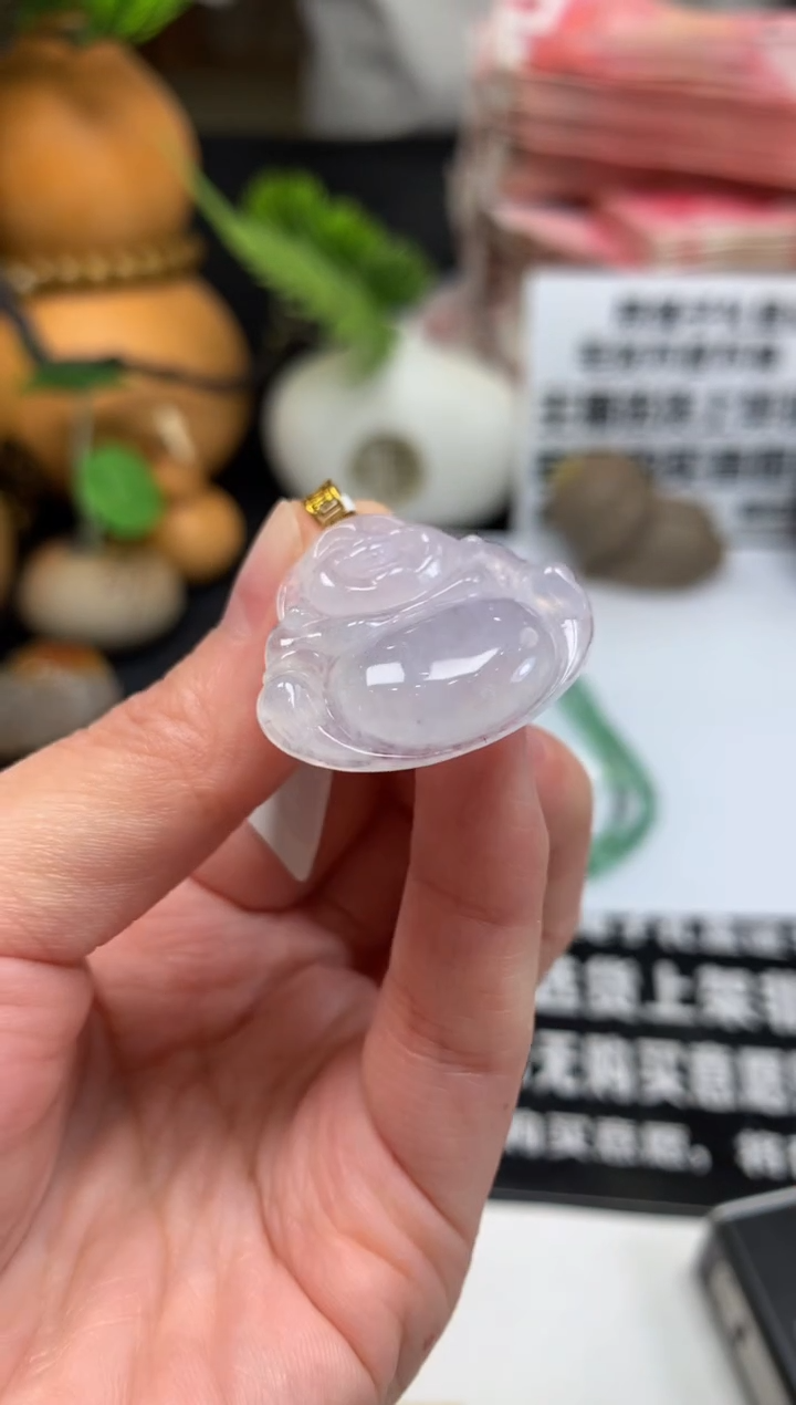 颈饰18K金镶嵌翡翠暗**瑰---80215