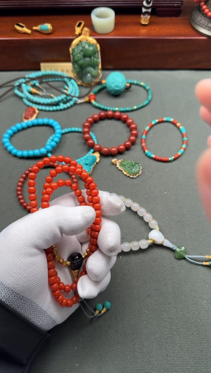 【闪购商品】南红玛瑙手串手串18K金镶嵌手串手串