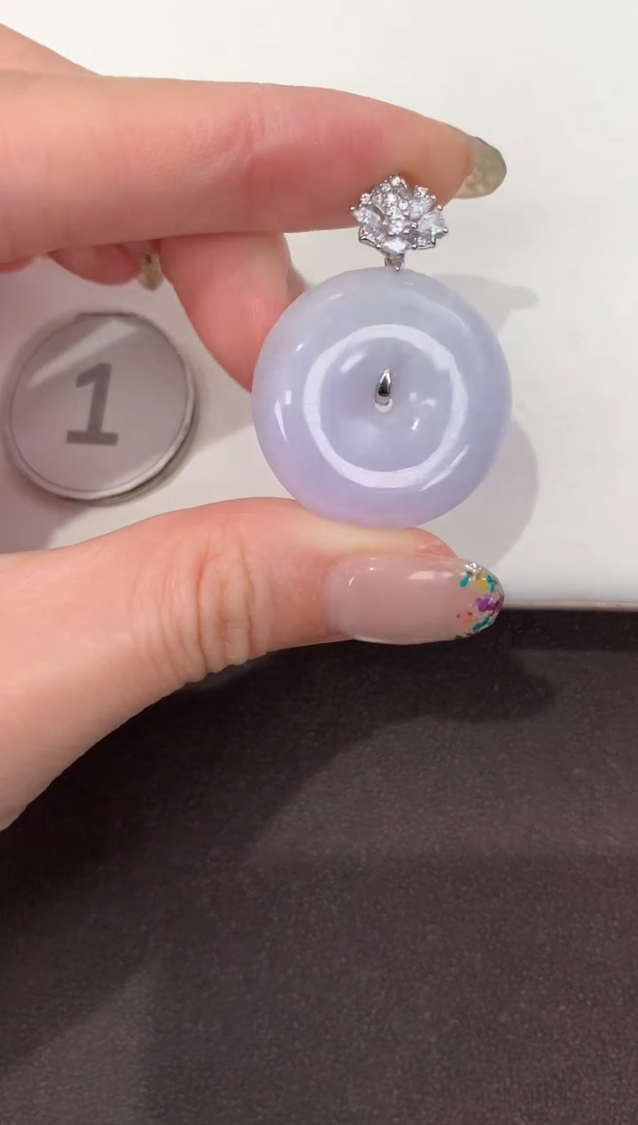 颈饰银S925镶嵌翡翠天然缅甸A货翡翠