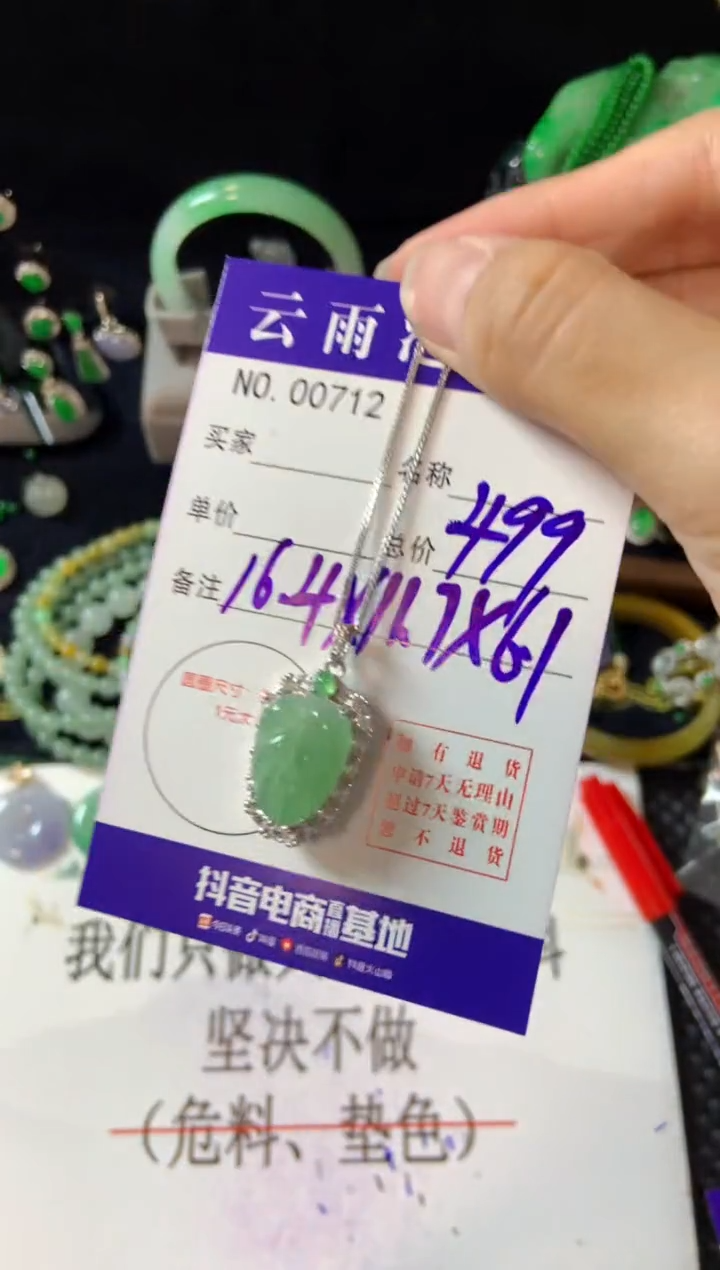 【闪购商品】翡翠颈饰银S925镶嵌翡翠