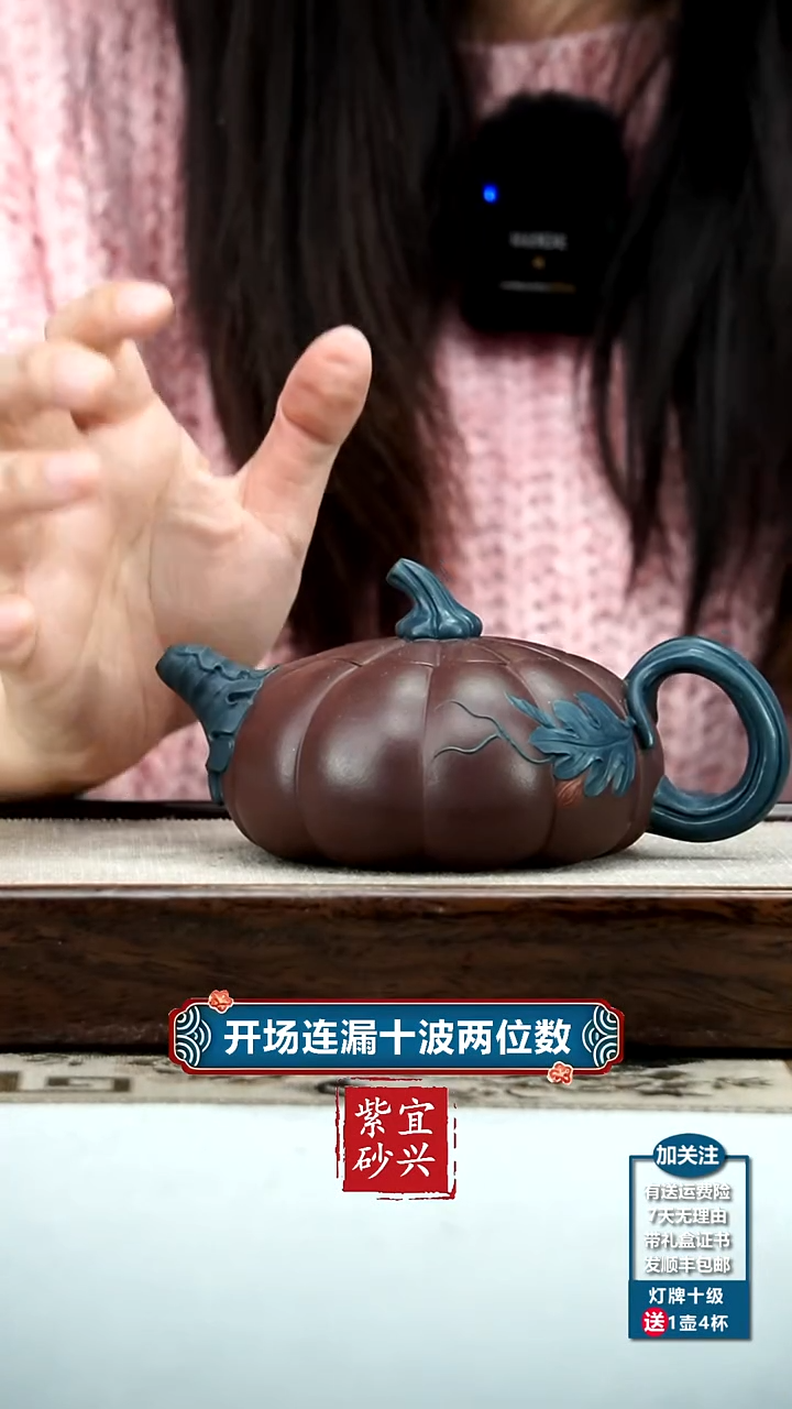 【闪购商品】紫砂茶壶蒋静明陈腐老紫泥仿生南瓜300CC