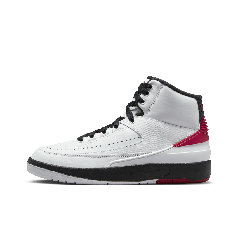 Jordan AirJordan2Chicago皮革舒适防滑耐磨高帮儿童篮球鞋白红色