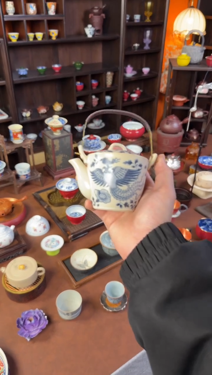 苏打釉凤凰提梁壶