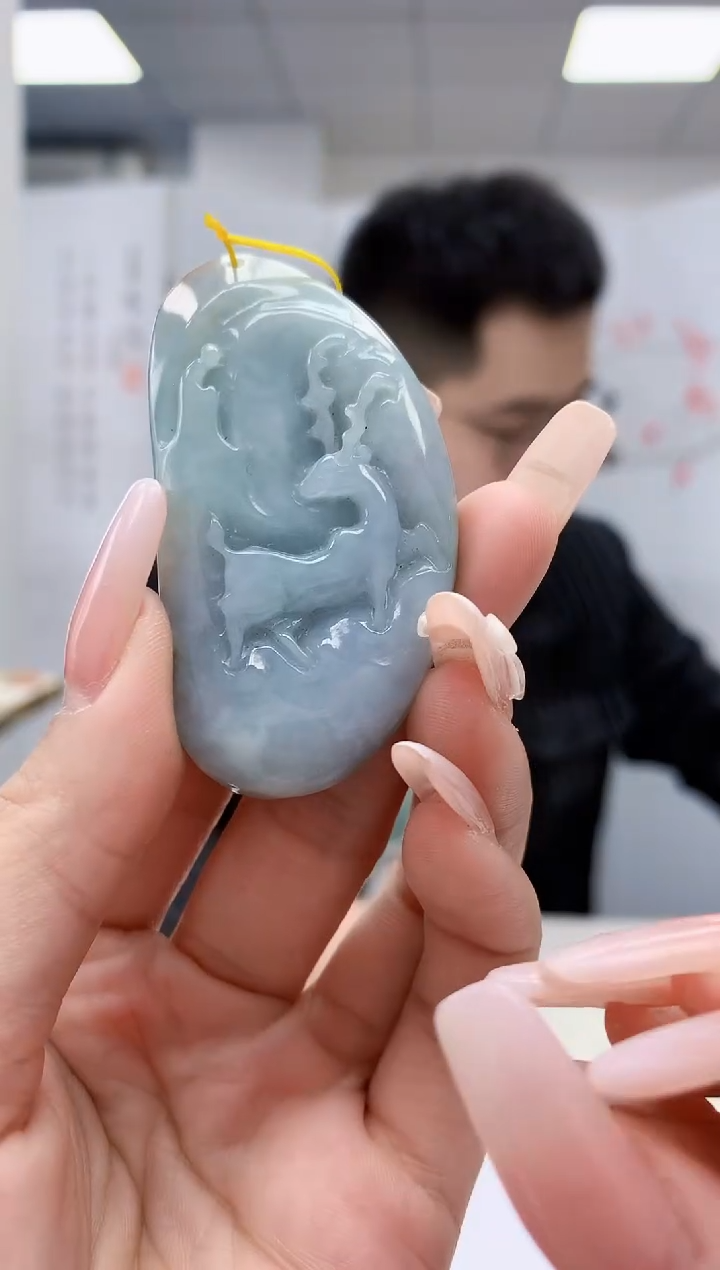 【闪购商品】定制翡翠未镶嵌5153lr-毛货挂件43