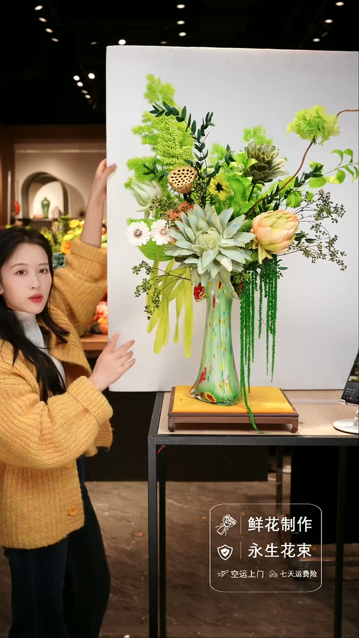 手工艺品琉璃手工花器花束空运包邮送货上门-以图片为准