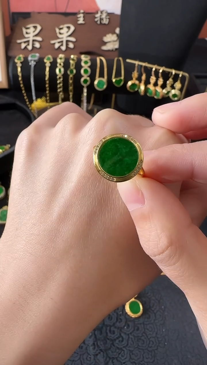 【闪购商品】翡翠戒指银S925镶嵌戒指