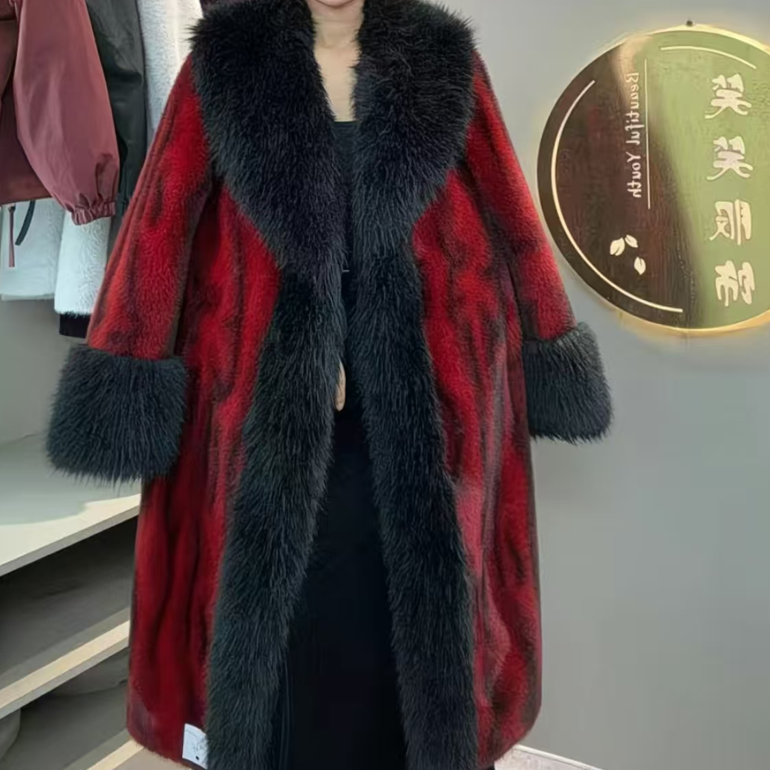 【笑笑专属】031网红爆款大衣毛毛名媛狐狸加厚外套长款毛领冬新款