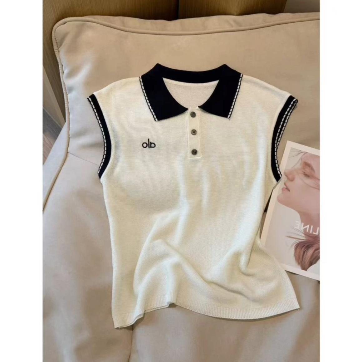 2025夏季薄款洋气莱赛尔竹节麻洋气POLO领短袖时尚小众减龄上衣