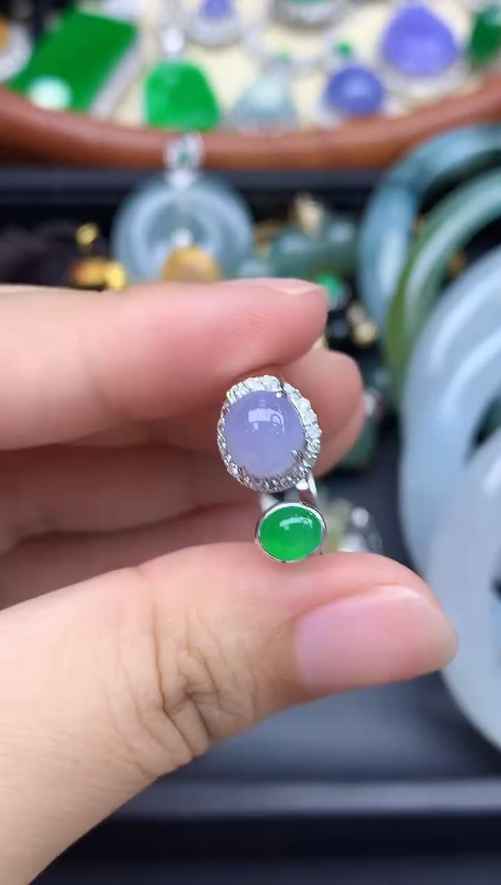 18K金镶嵌戒指翡翠615-中国好珍宝