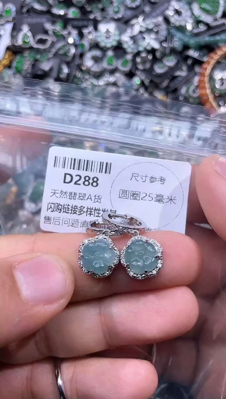 【闪购商品】翡翠颈饰未镶嵌D288耳扣