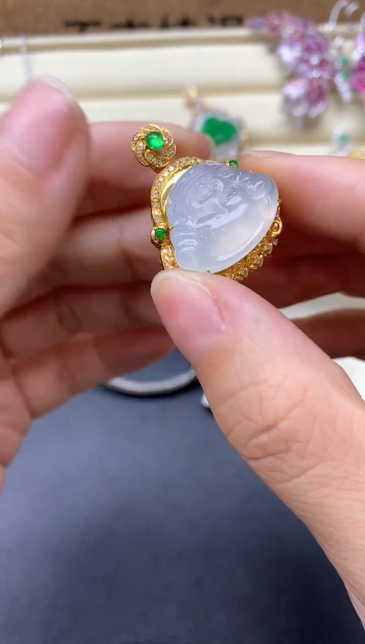 【闪购商品】翡翠颈饰18K金镶嵌533-中国好珍宝