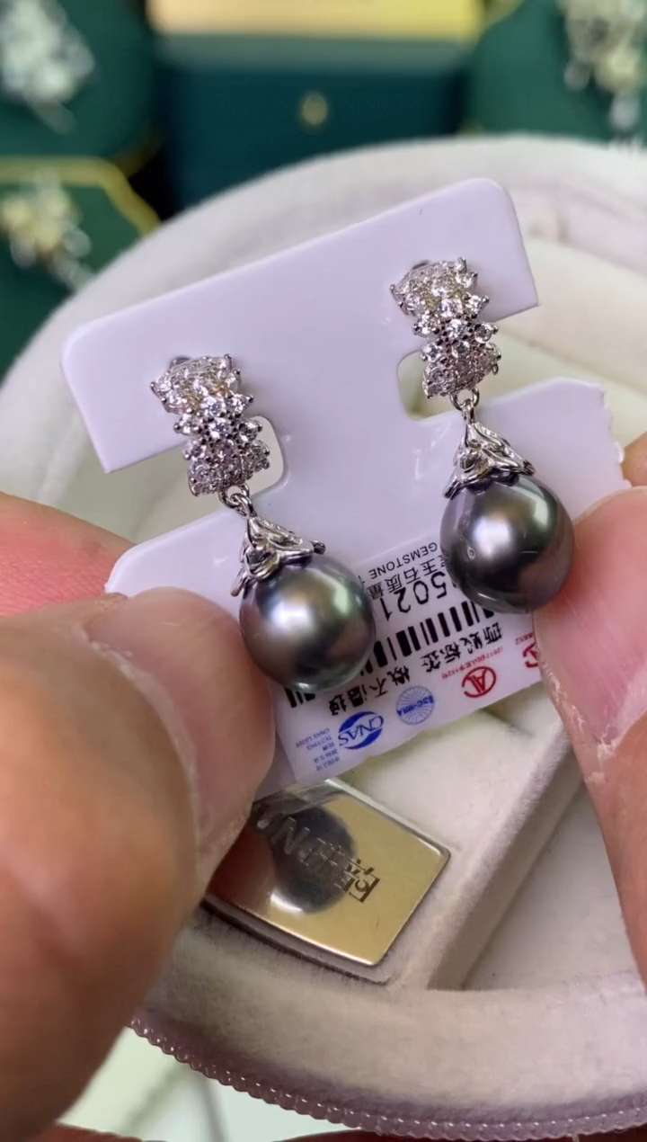 【闪购商品】海水珍珠耳饰银S925镶嵌1