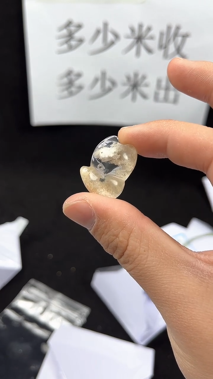 【闪购商品】水晶颈饰未镶嵌白幽灵小狐狸打孔配绳