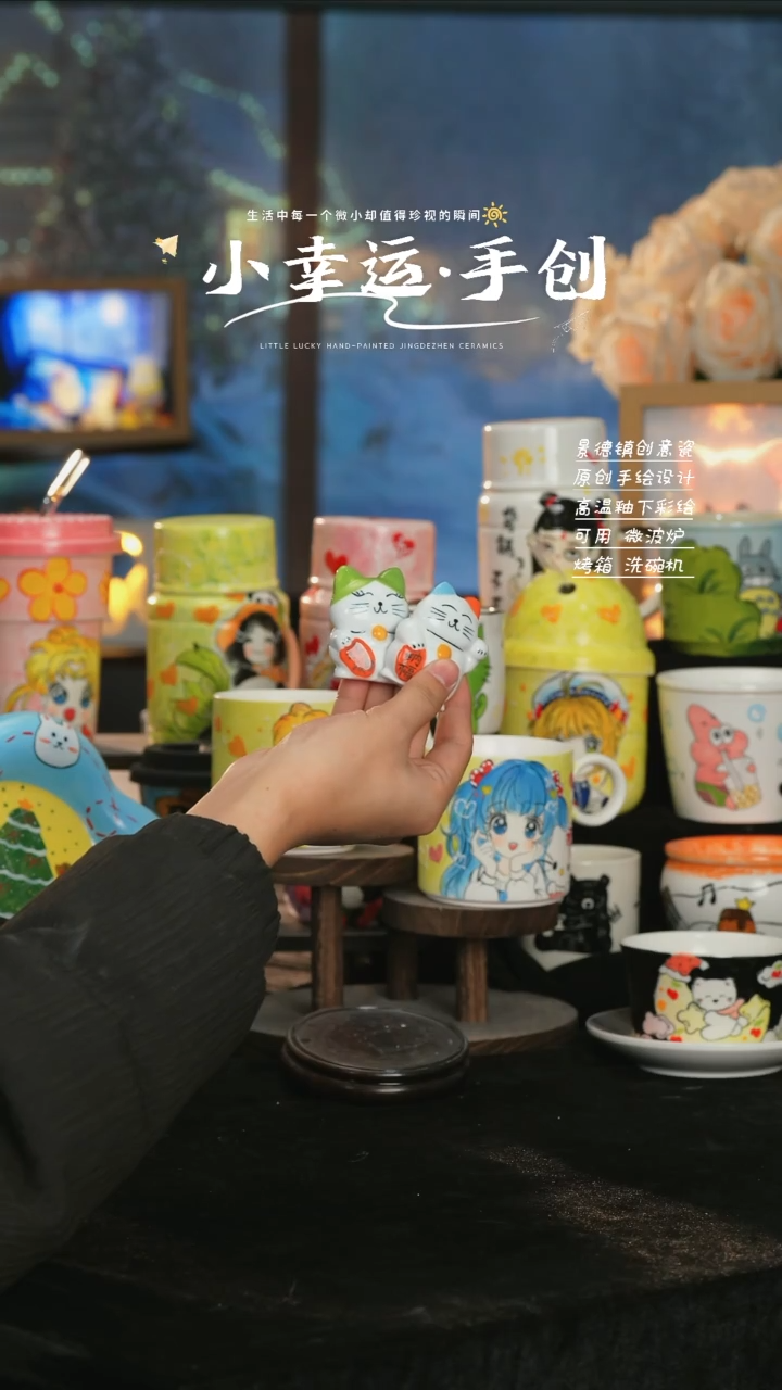 【闪购商品】小幸运景德镇纯手工手绘