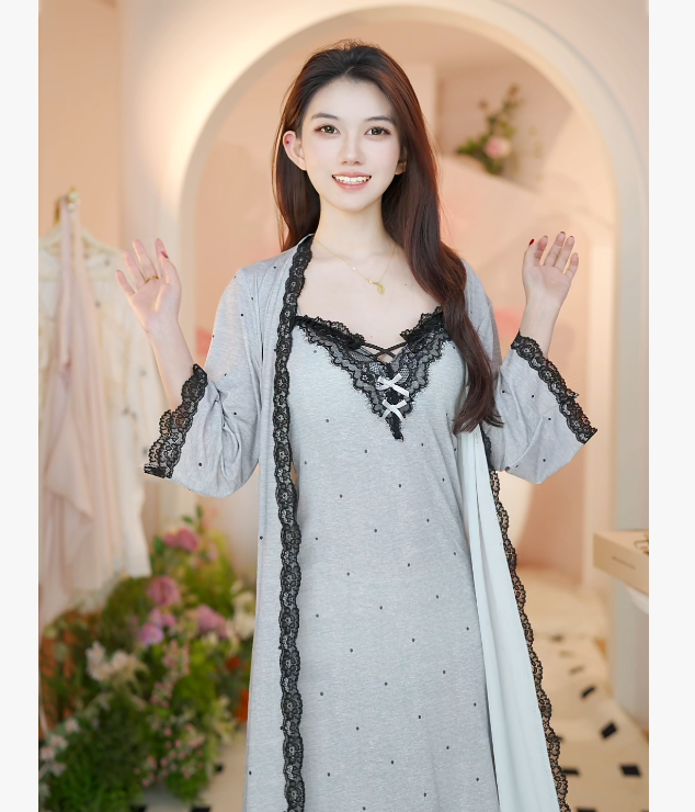 【测4】上小楼性感睡衣女款夏季冰丝法式露背纯欲绝美胸垫吊带睡裙