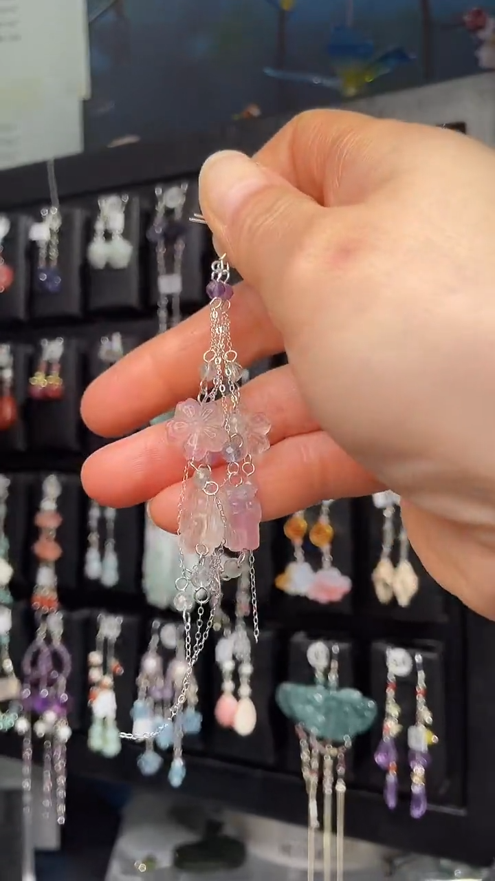 未镶嵌萤石耳饰一* 一一