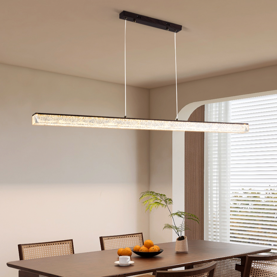 中古风长条餐厅吊灯2025新款大气高级感新中式长桌茶室一字吊灯