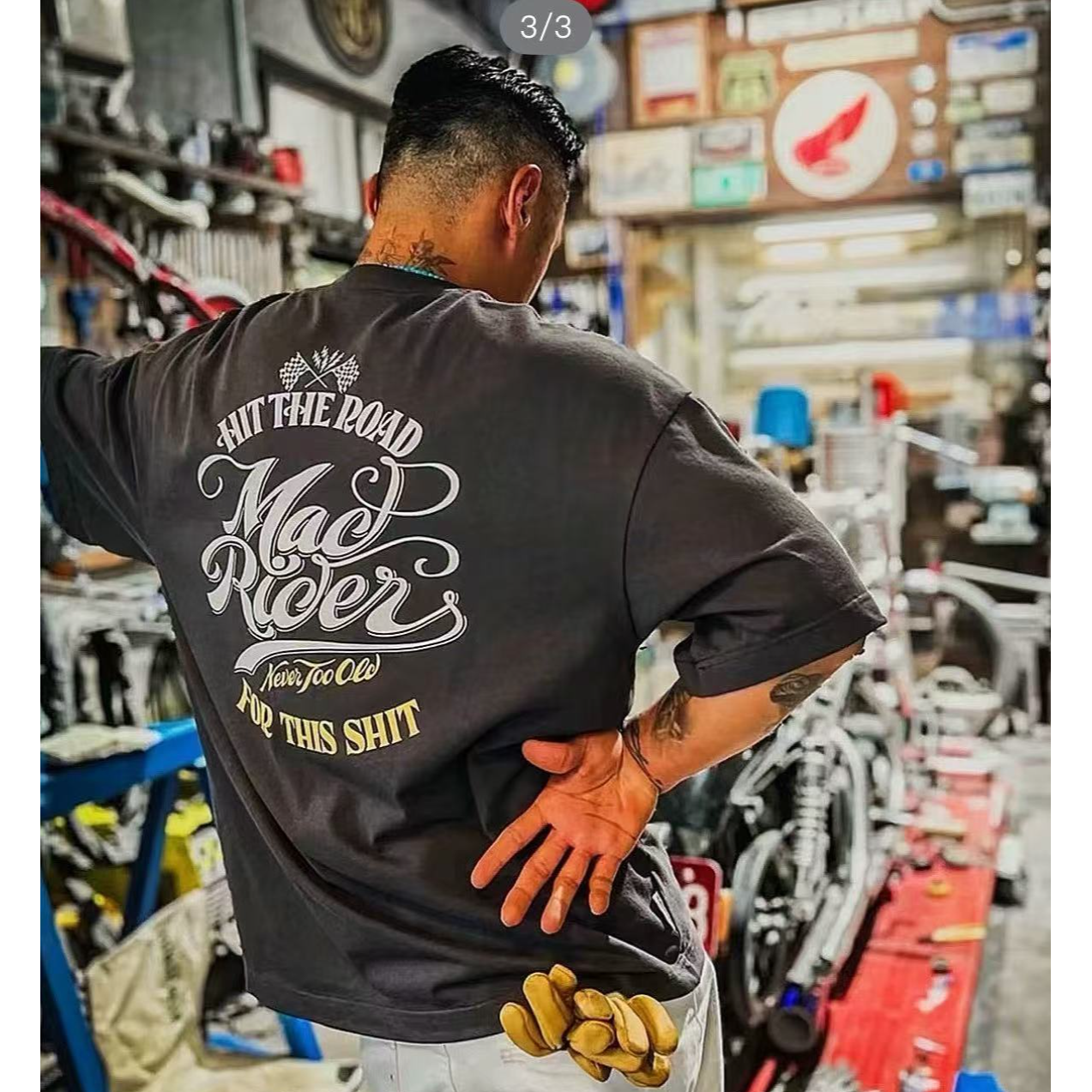 MAD 机车印花宽松短袖T余文乐同款