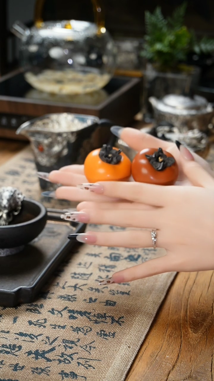 【闪购商品】福器艺术事事如意小柿子摆件一对组合