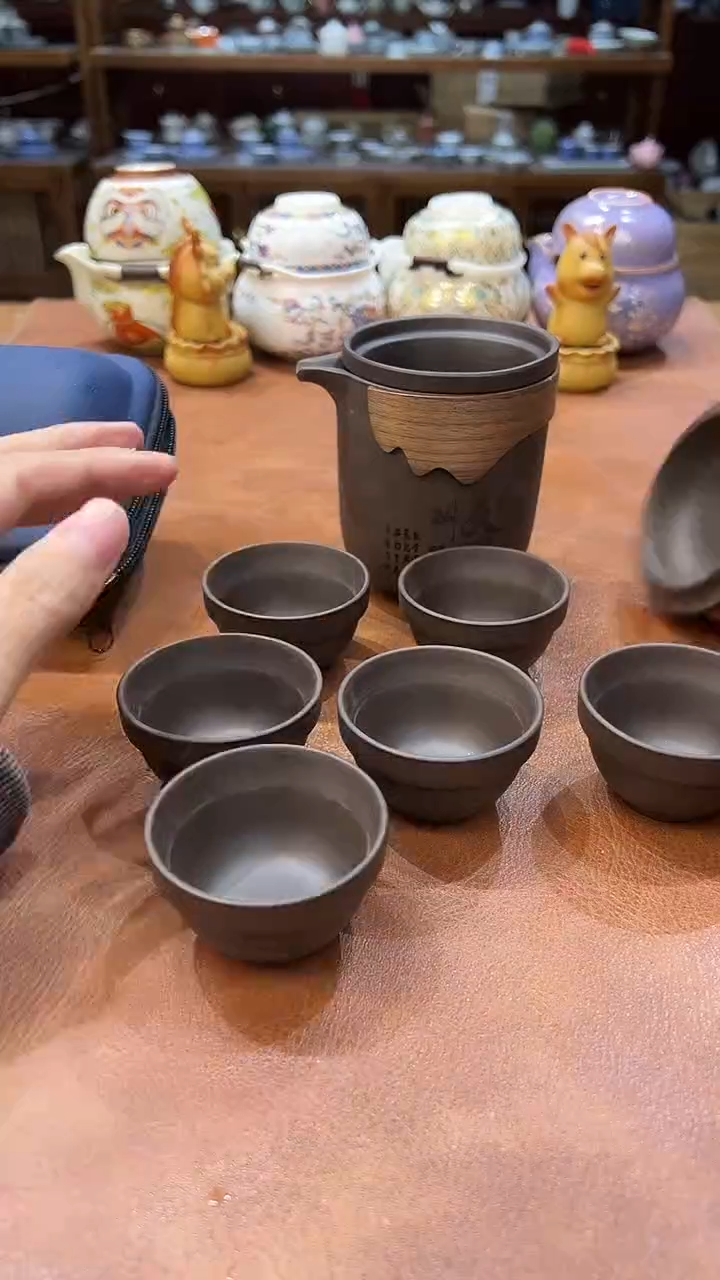 真的很便宜会开片的旅行茶具