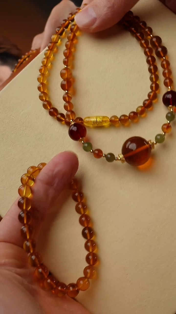 【闪购商品】琥珀颈饰未镶嵌灵草珀锁骨链