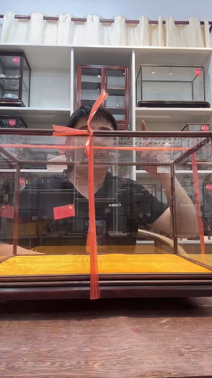 红酸枝木类35*21*21玻璃罩643