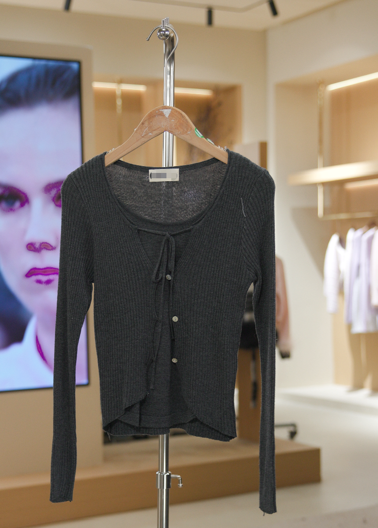 849-25148深灰 常规款修身型百搭气质针织衫秋季女装