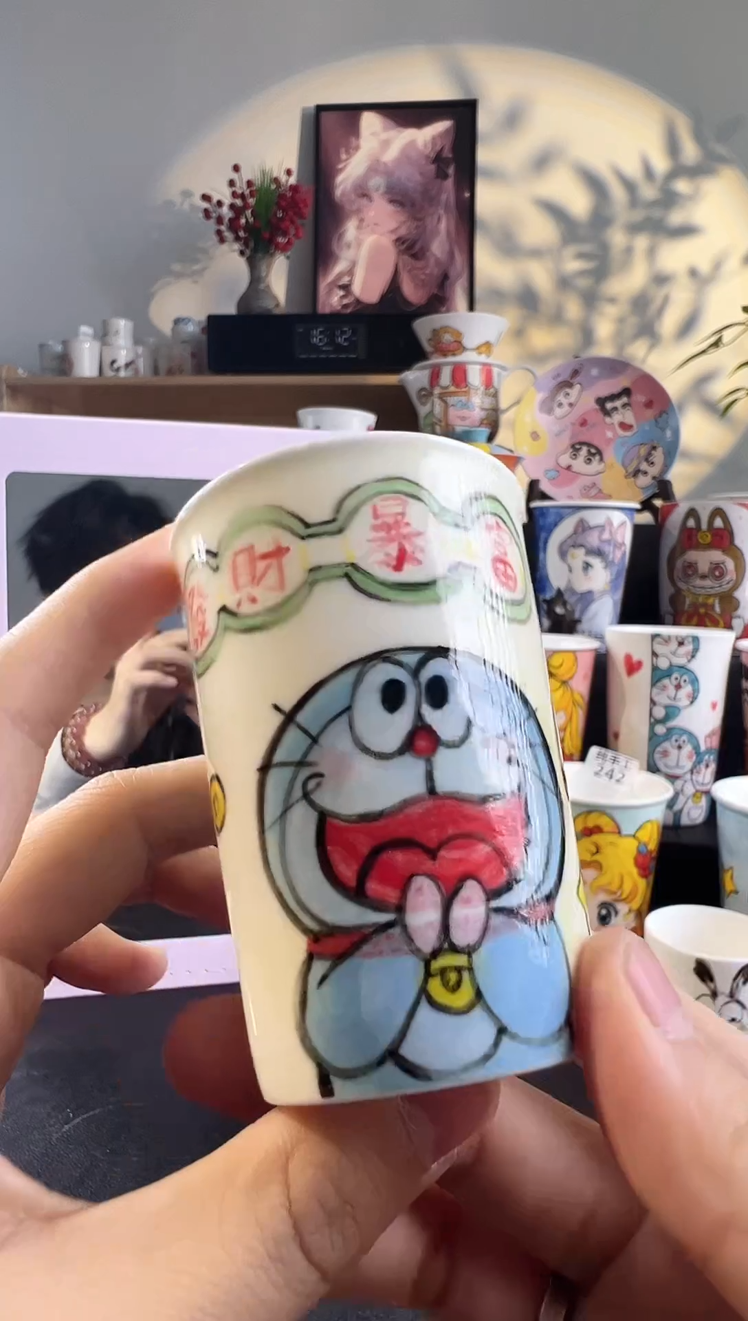 【闪购商品】摆件手工手绘陶瓷小杯杯