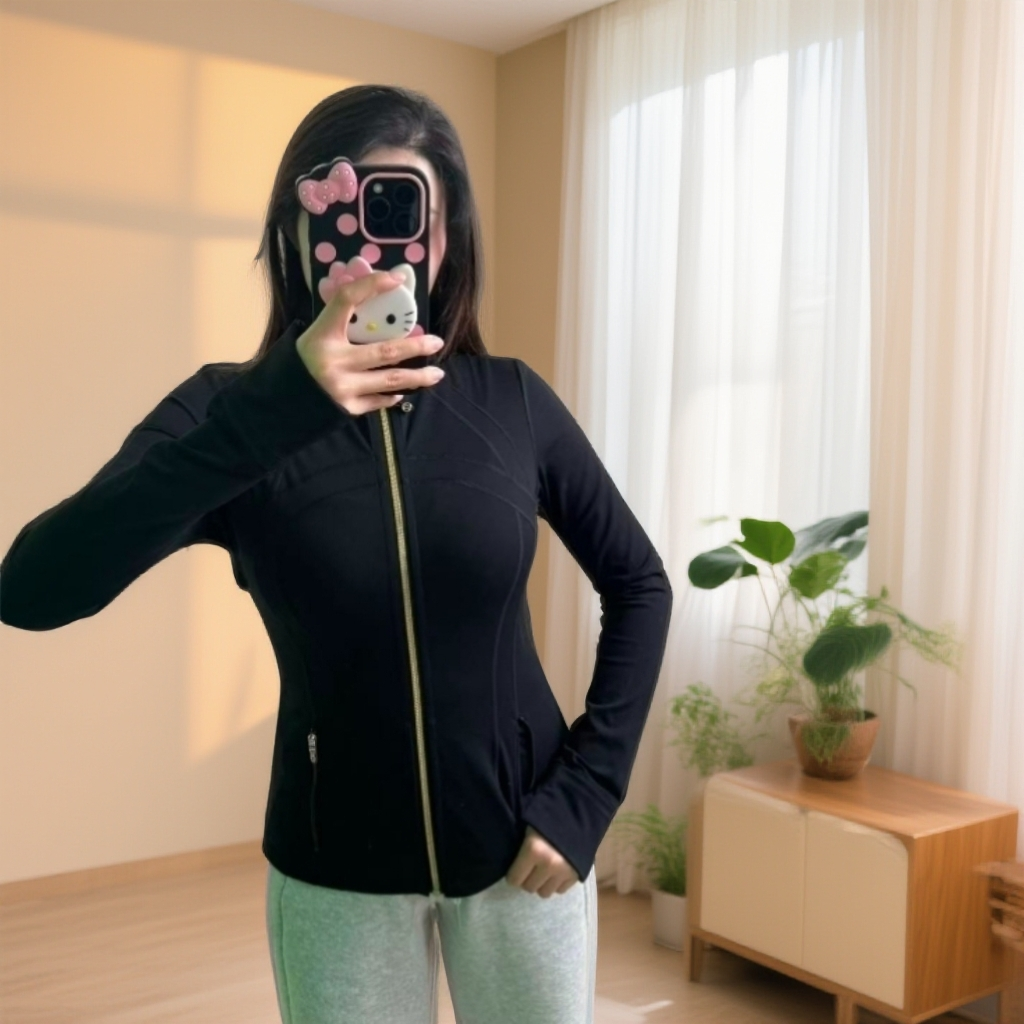 立领修身瑜伽服长款薄款一毛毛一样样