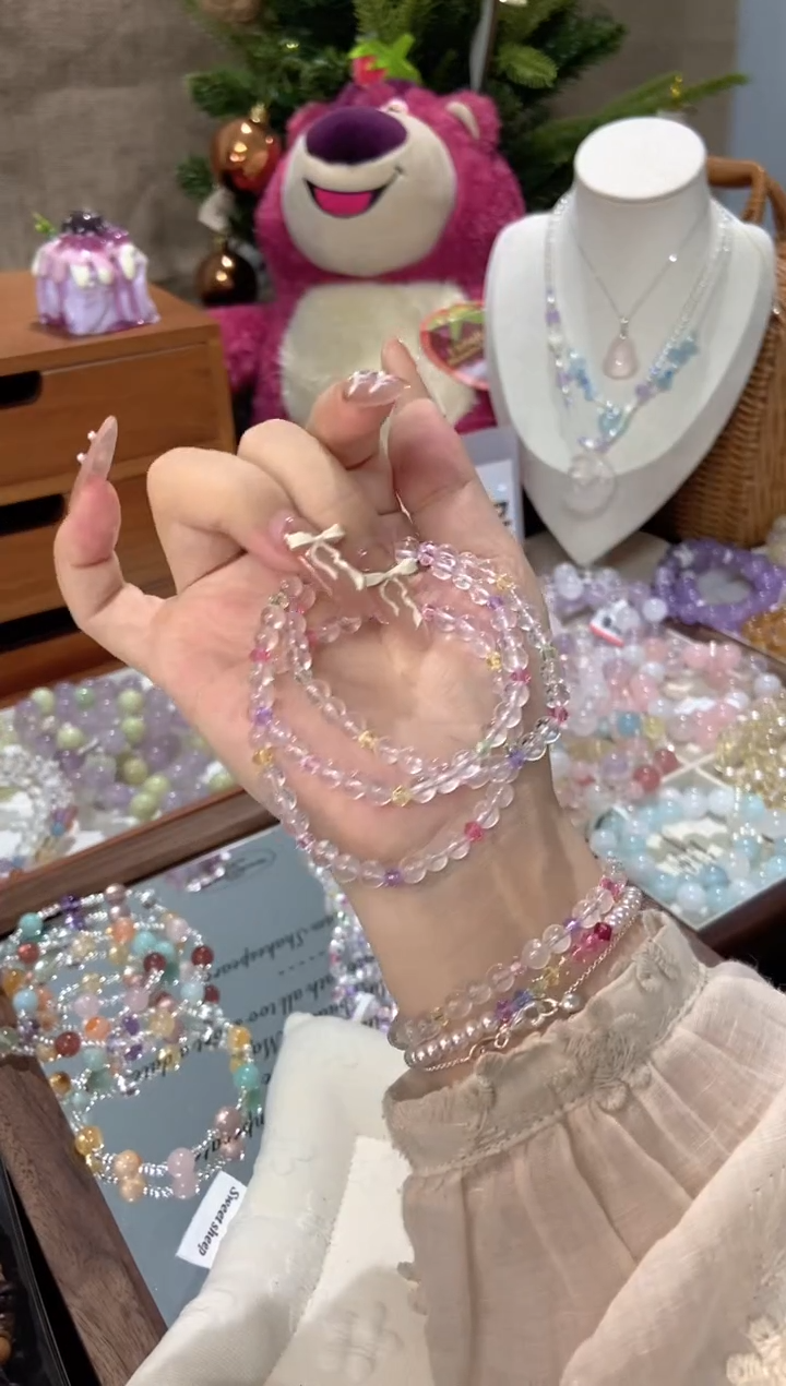 水晶手串未镶嵌孤品捡漏均匀瑕疵介意勿拍