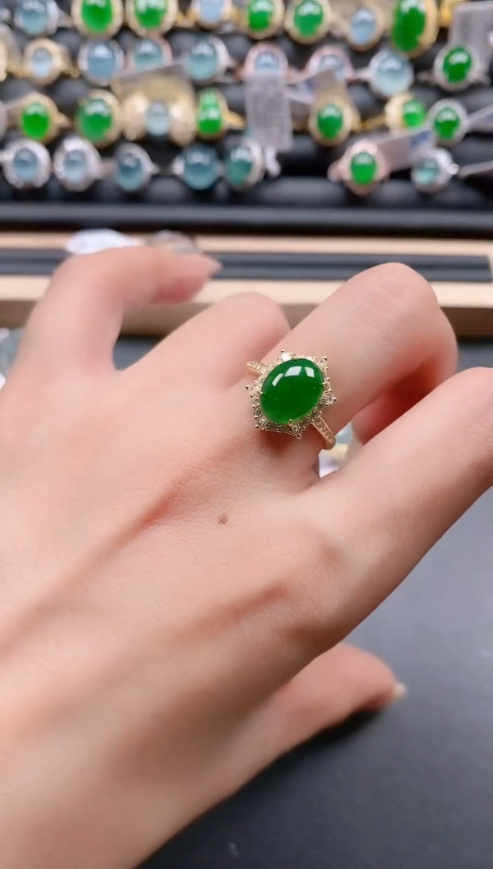 银S925镶嵌戒指翡翠1111