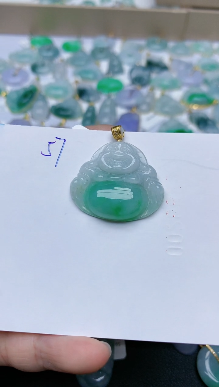 【闪购商品】翡翠颈饰18K金镶嵌天然翡翠A货    57