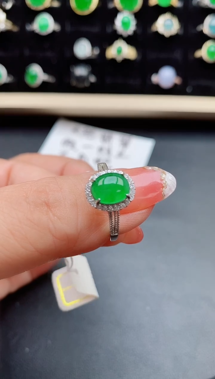 【闪购商品】翡翠戒指银S925镶嵌5085050
