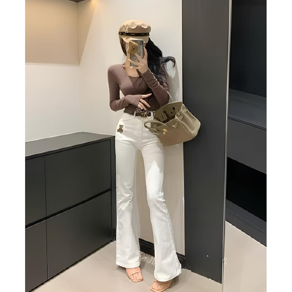 01-60韩版直筒裤阔腿裤百搭高腰显瘦夏季百搭复古设计感垂感