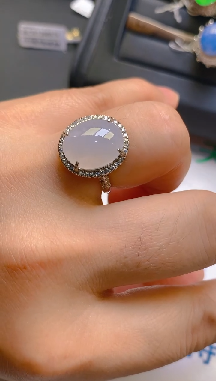 【闪购商品】翡翠耳饰银S925镶嵌天然A货翡翠1