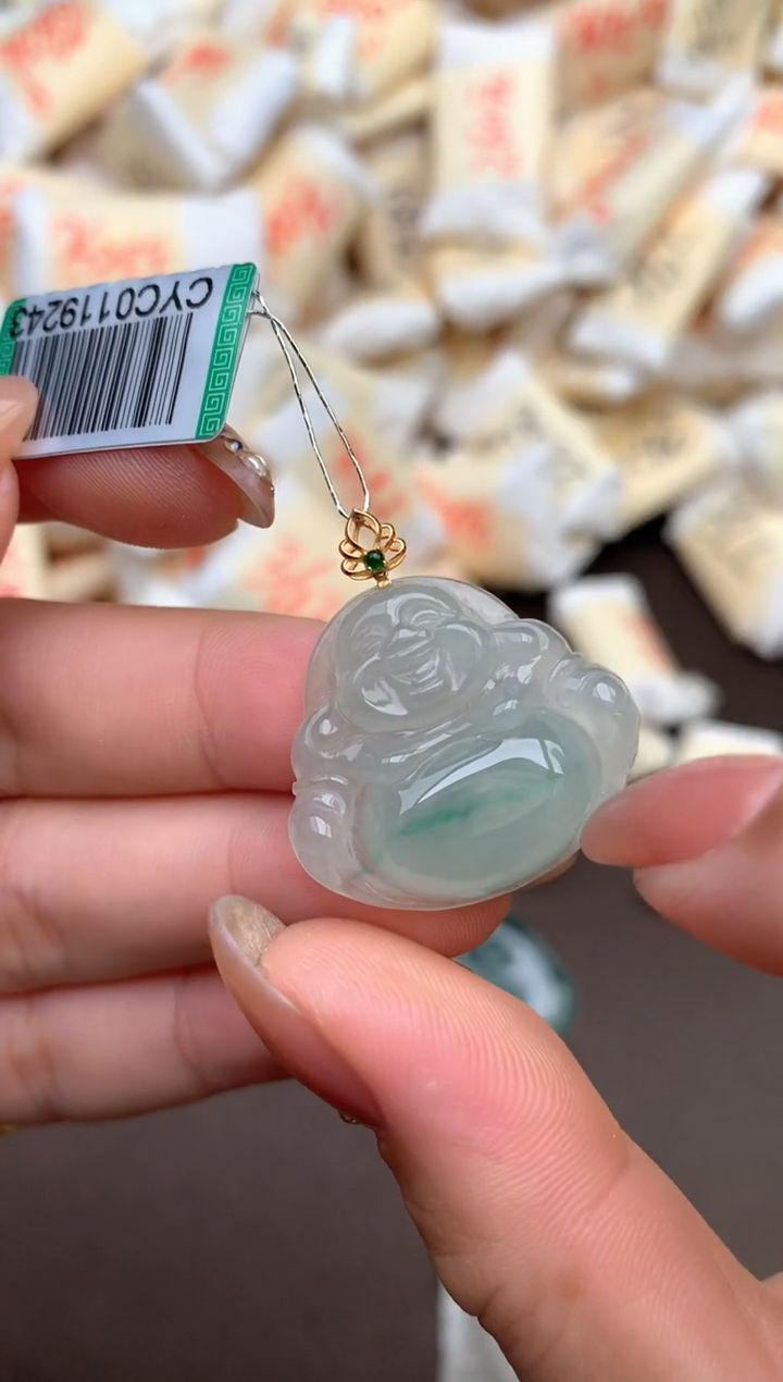 【闪购商品】翡翠挂件18K金镶嵌— 