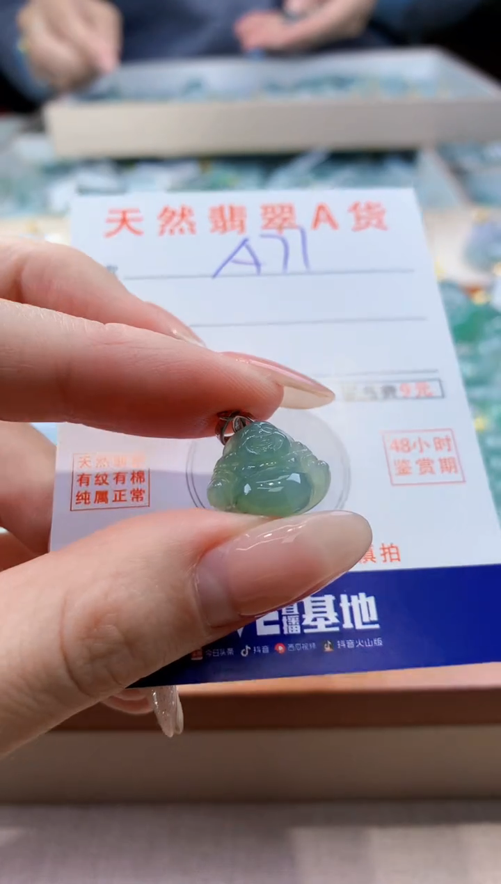 颈饰未镶嵌翡翠天然翡翠挂件 