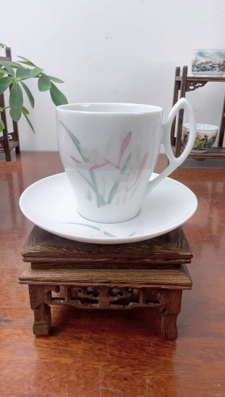 【闪购商品】1醴陵釉下彩高温手 绘 杯碟套