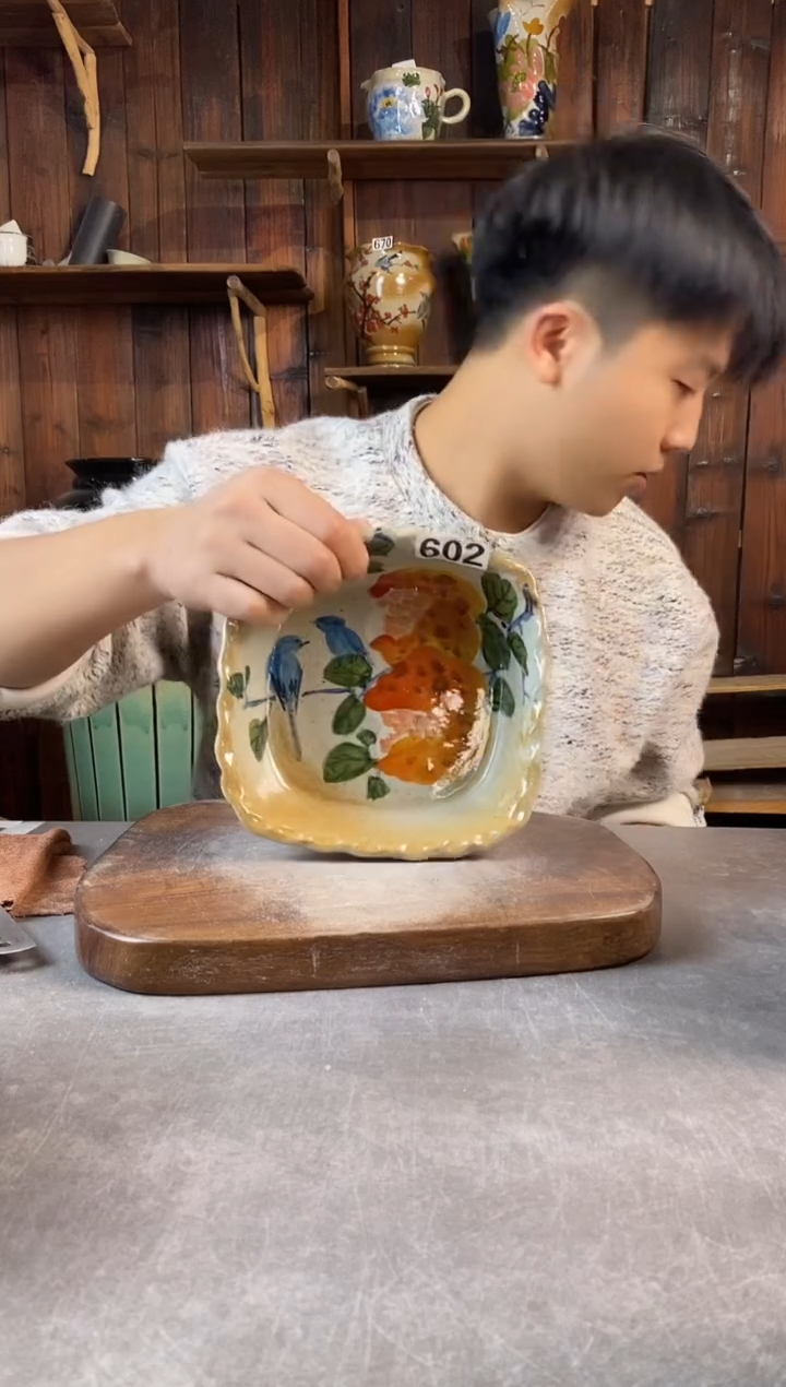 碗602新手工手绘开窑上新