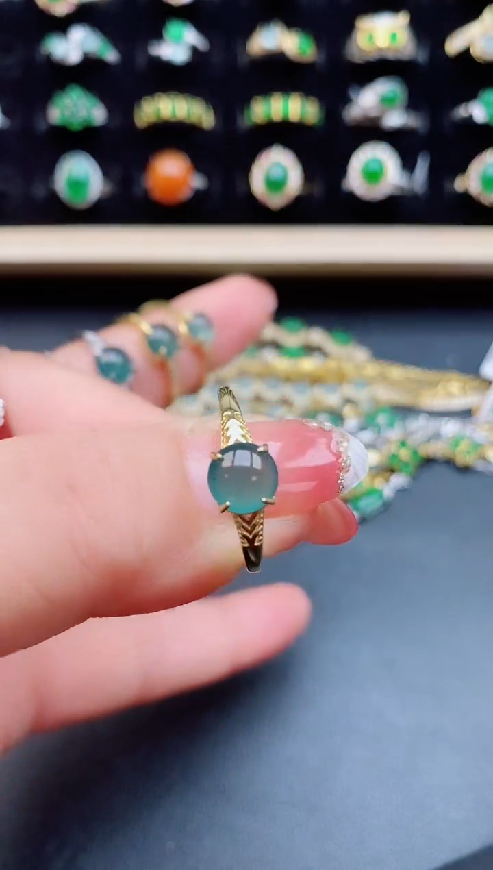 【闪购商品】翡翠戒指银S925镶嵌058550