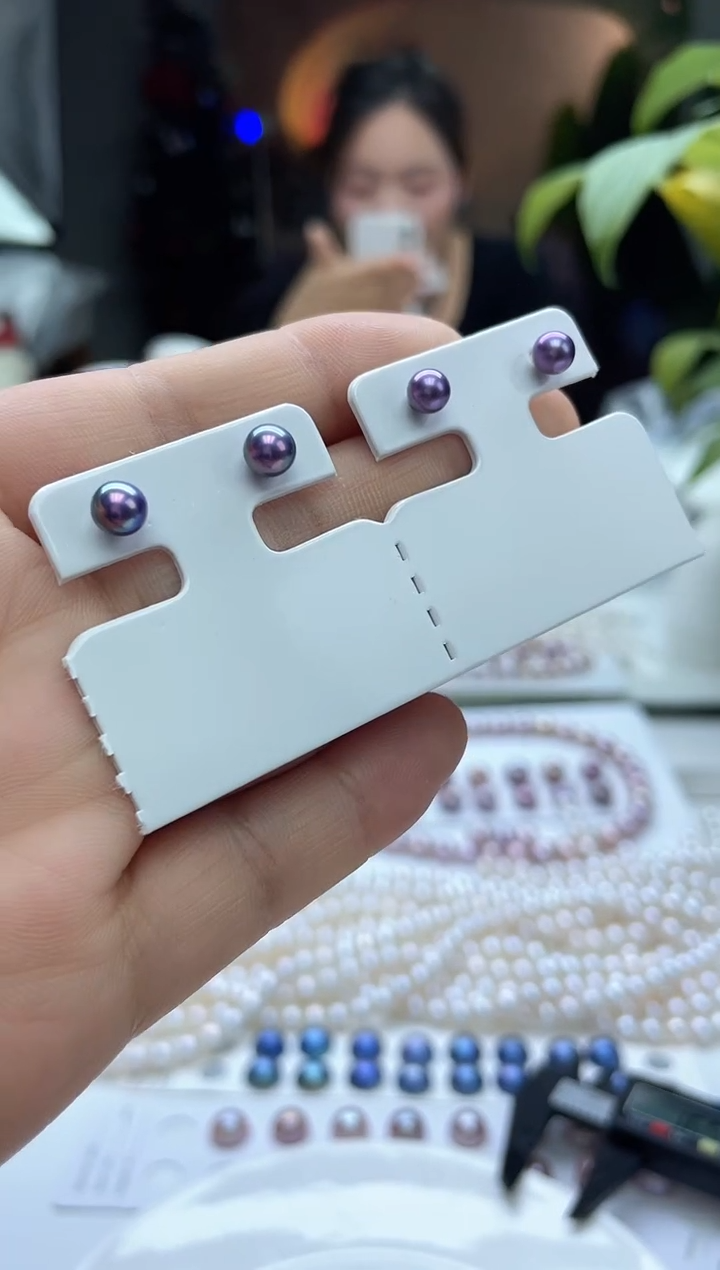 未镶嵌耳饰淡水珍珠5mm莫兰色素钉(多样性发一）