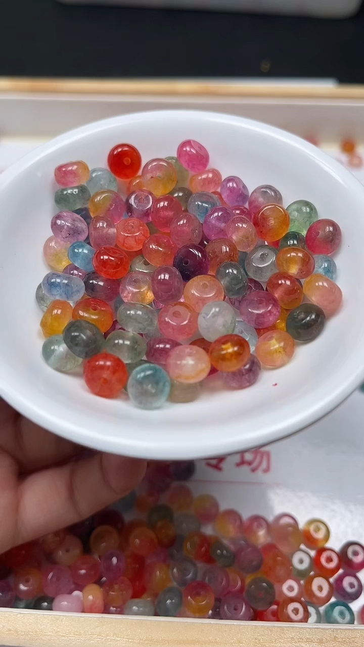 未镶嵌散珠碧玺M822 多宝碧玺5*8mm20个6.8元